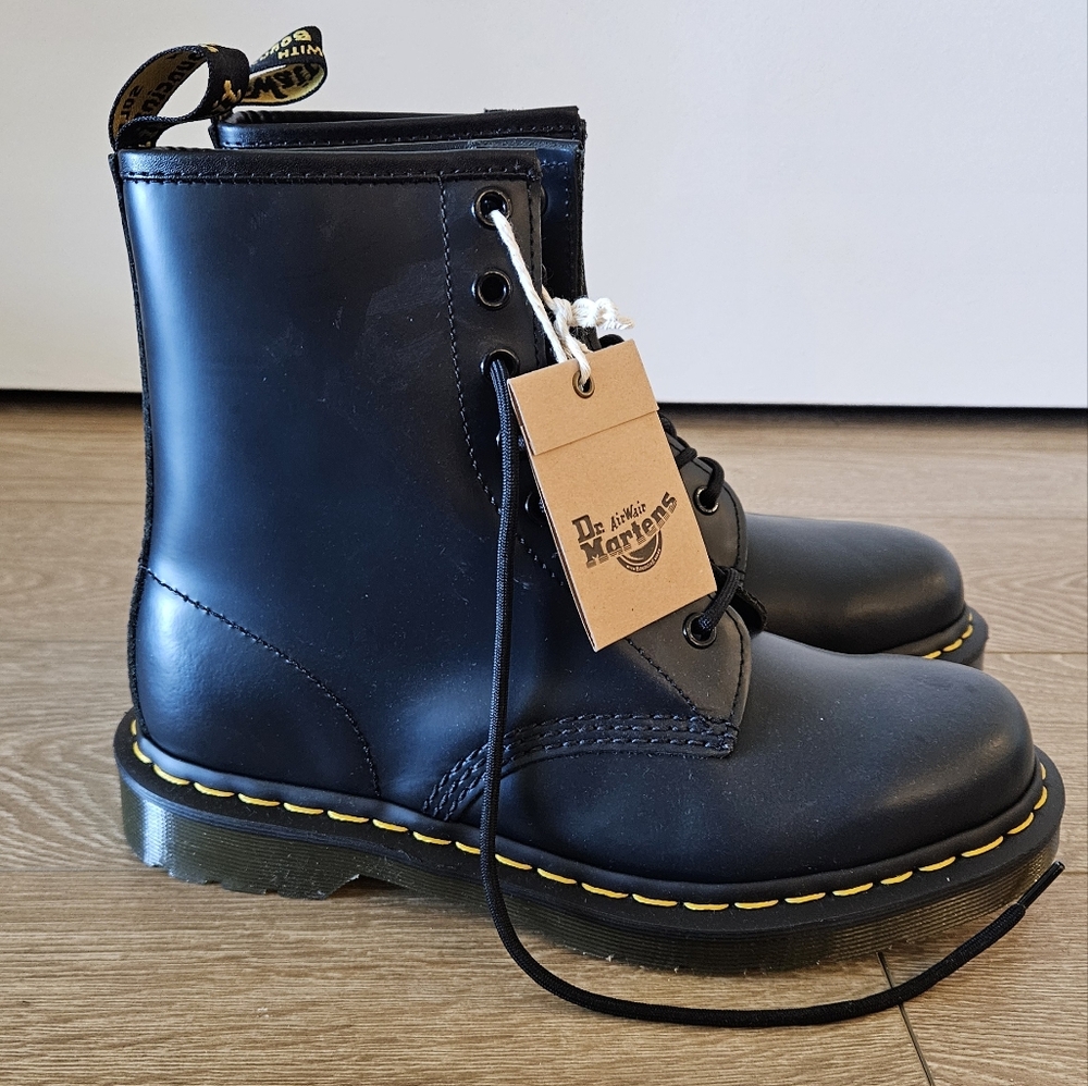 1460 Smooth Leather Lace Up Boots Navy